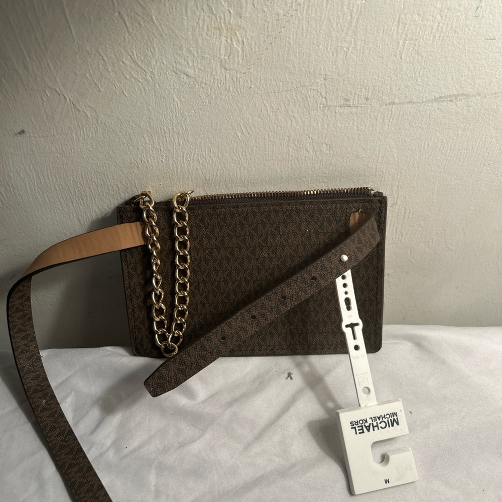 Michael Kors Dark Brown Crossbody Bag with Chain Strap